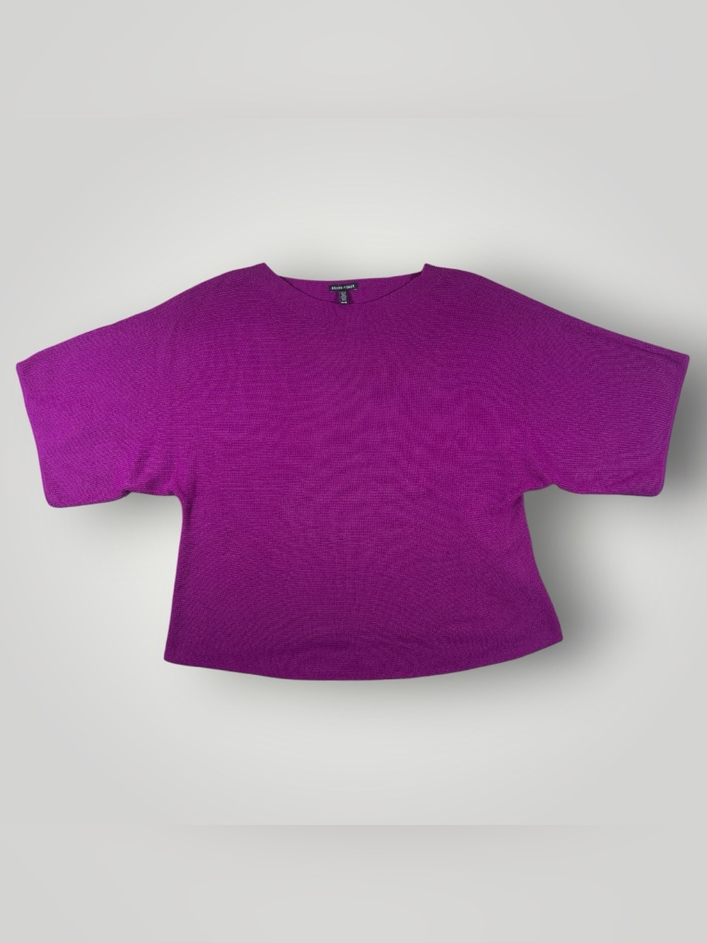 Eileen Fisher Purple Merino Wool Knit Top XS/S Dolman Sleeve Luxe Minimalist